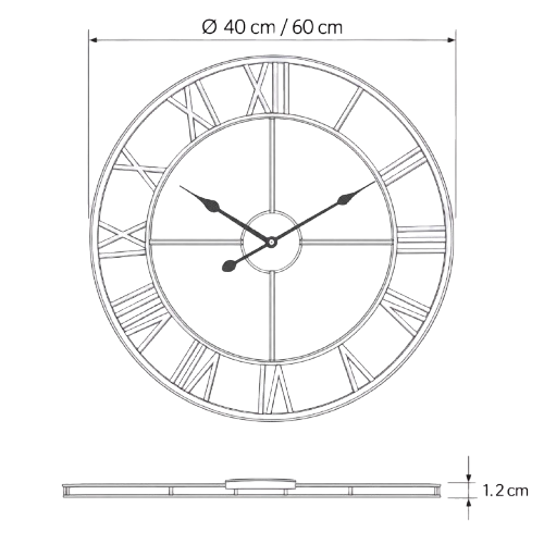 Schemat wymiarowy – Grande Horloge Chiffre Romain